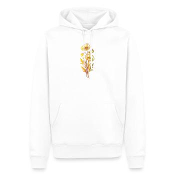 Style minimaliste d’art en ligne de coquelicot - Sweat à capuche Premium bio Homme - blanc - Devant - Nico (187cm)