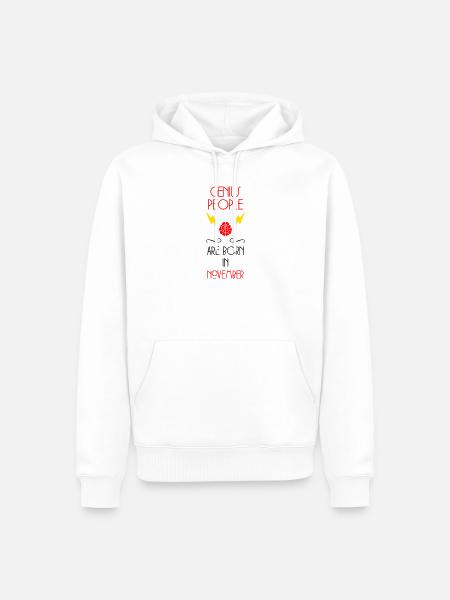 Genie Born November Baby Gift - Men’s Premium Organic Hoodie - white