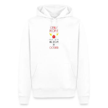 Génie né Octobre Cadeau Bébé - Sweat à capuche Premium bio Homme - blanc - Devant - Nico (187cm)