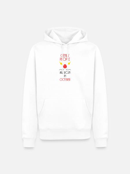 Genie Born October Baby Gift - Men’s Premium Organic Hoodie - white
