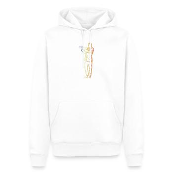 Garçon Flûte Drôle - Sweat à capuche Premium bio Homme - blanc - Devant - Nico (187cm)