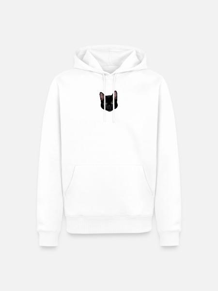 Schwarzes Katzengesicht - Männer Premium Bio Hoodie - Weiß