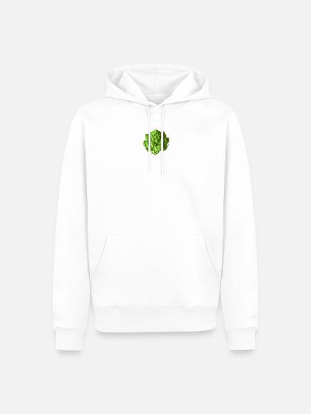 Romanesco-Brokkolifraktal - Männer Premium Bio Hoodie - Weiß