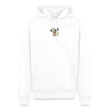 Funny Cartoon Dog Poop Pose Puppy Humor Art - Männer Premium Bio Hoodie - Weiß - Vorne - Nico (187cm)