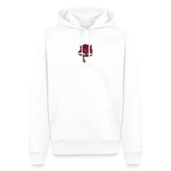 Rose (fleur) - Sweat à capuche Premium bio Homme - blanc - Devant - Nico (187cm)