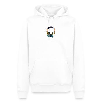 Retro Beathead Kopfhörer - Männer Premium Bio Hoodie - Weiß - Vorne - Nico (187cm)