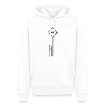 Lost Schild - Männer Premium Bio Hoodie - Weiß - Vorne - Nico (187cm)