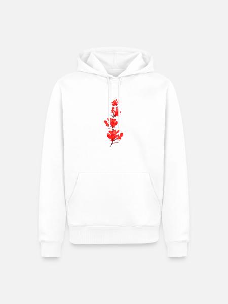 Blumenrohr rote Blumen - Männer Premium Bio Hoodie - Weiß