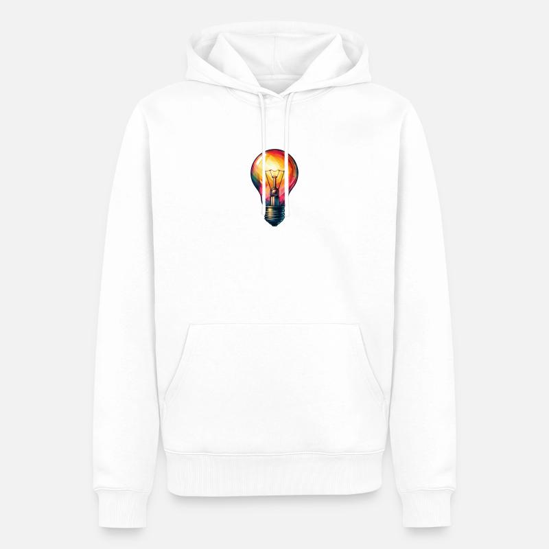 Glühbirne - Männer Premium Bio Hoodie - Weiß
