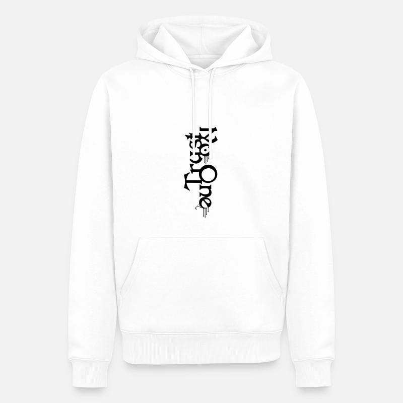 Trust No One - Sweat à capuche Premium bio Homme - blanc