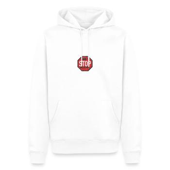 DONT STOP BELIEVING BLACK GRUNGE - Männer Premium Bio Hoodie - Weiß - Vorne - Nico (187cm)