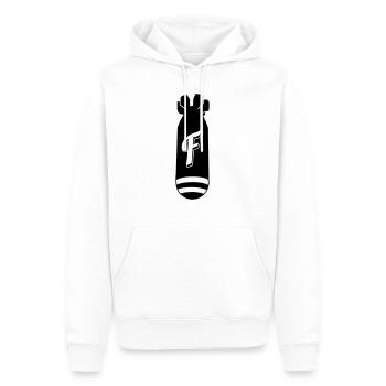 f bomb - Männer Premium Bio Hoodie - Weiß - Vorne - Nico (187cm)