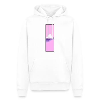 Pinker Strand - Männer Premium Bio Hoodie - Weiß - Vorne - Nico (187cm)