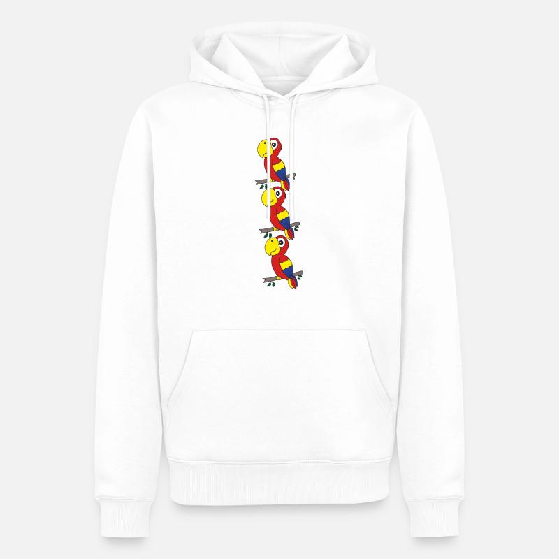 papagei drillinge - Männer Premium Bio Hoodie - Weiß