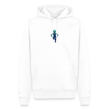 Fitness Alien - Männer Premium Bio Hoodie - Weiß - Vorne - Nico (187cm)