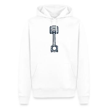 Piston avec bielle - Sweat à capuche Premium bio Homme - blanc - Devant - Nico (187cm)