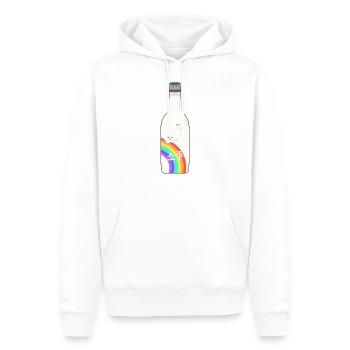 Bouteille de Soju arc-en-ciel | 한국 | Coréen | Fierté - Sweat à capuche Premium bio Homme - blanc - Devant - Nico (187cm)