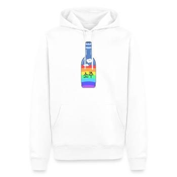 Bouteille de Soju arc-en-ciel | 한국 | Coréen | Fierté - Sweat à capuche Premium bio Homme - blanc - Devant - Nico (187cm)