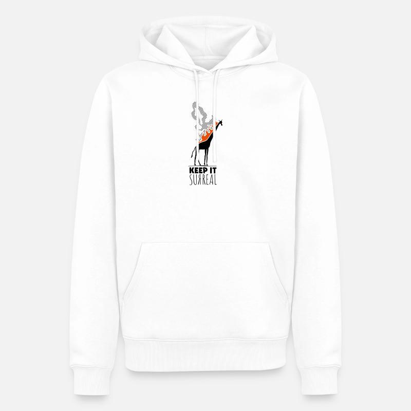 Keep It Surreal Giraffe - Statement - Männer Premium Bio Hoodie - Weiß