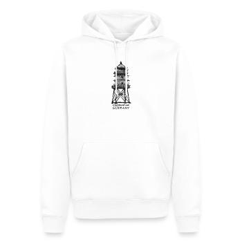 Tour du Cormoran, Vieux Phare, Côte de la Mer du Nord - Sweat à capuche Premium bio Homme - blanc - Devant - Nico (187cm)