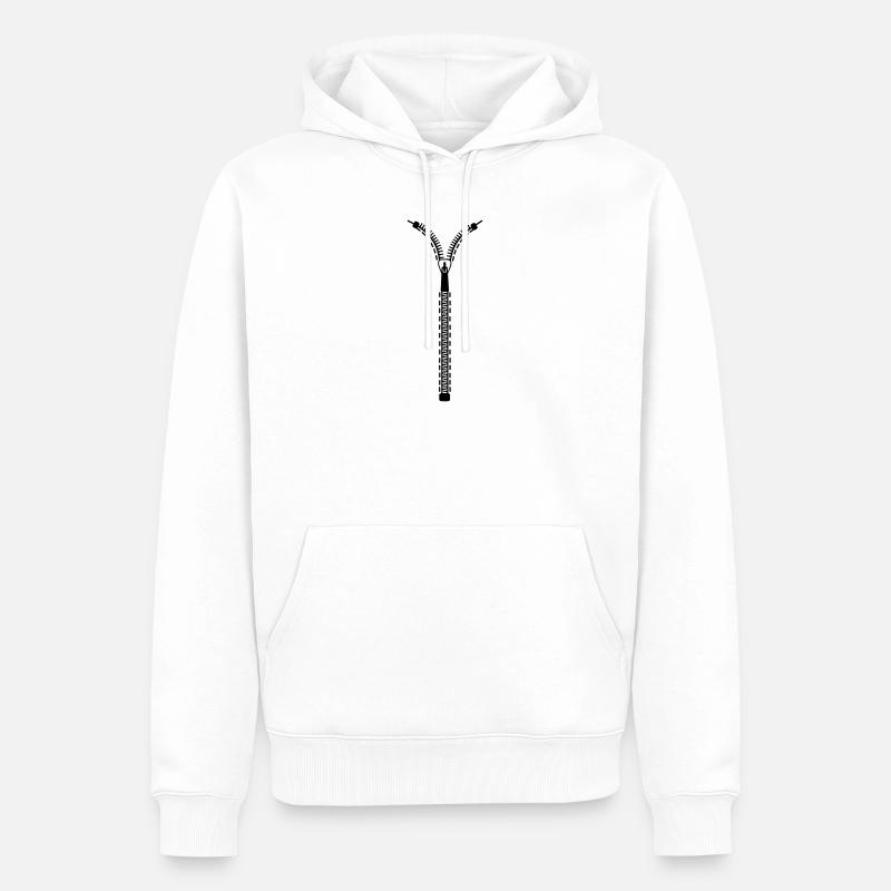 Fermeture éclair - Sweat à capuche Premium bio Homme - blanc