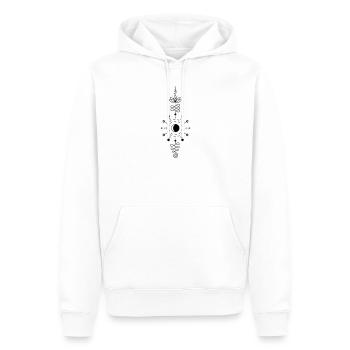 Moon Totem – Symbol der Nachtkraft Lunargeist - Sweat à capuche Premium bio Homme - blanc - Devant - Nico (187cm)