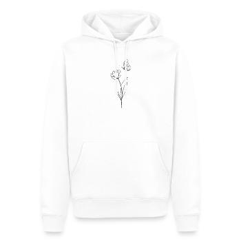 Fleur avec papillon - noir et blanc - Sweat à capuche Premium bio Homme - blanc - Devant - Nico (187cm)