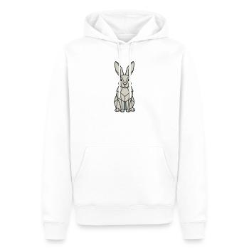 Geometrischer Hase Low Poly Modern - Männer Premium Bio Hoodie - Weiß - Vorne - Nico (187cm)