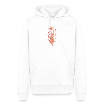 Style minimaliste d’art en ligne de coquelicot - Sweat à capuche Premium bio Homme - blanc - Devant - Nico (187cm)