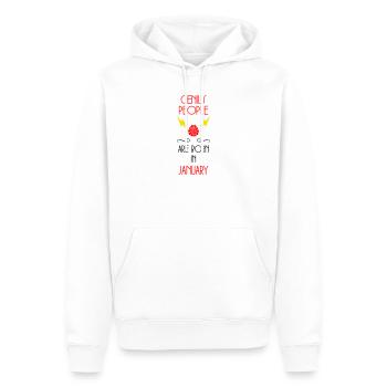 Dschinnen werden im Januar geboren – Geburt - Männer Premium Bio Hoodie - Weiß - Vorne - Nico (187cm)