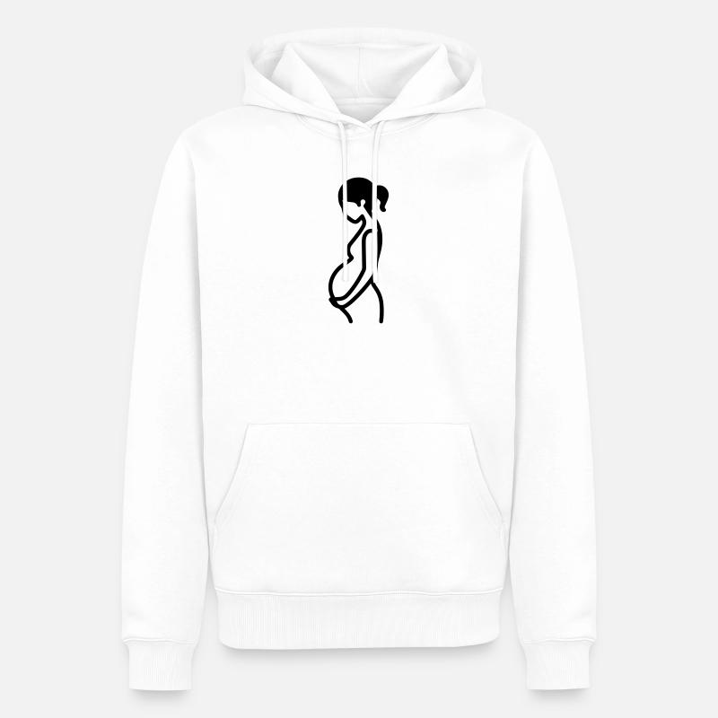 enceinte - Sweat à capuche Premium bio Homme - blanc