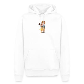 Câlins et Bonjour entre enfants - Sweat à capuche Premium bio Homme - blanc - Devant - Nico (187cm)