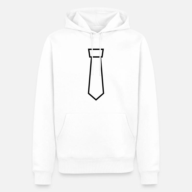 Cravate - Sweat à capuche Premium bio Homme - blanc