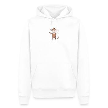 Singes singes - Sweat à capuche Premium bio Homme - blanc - Devant - Nico (187cm)