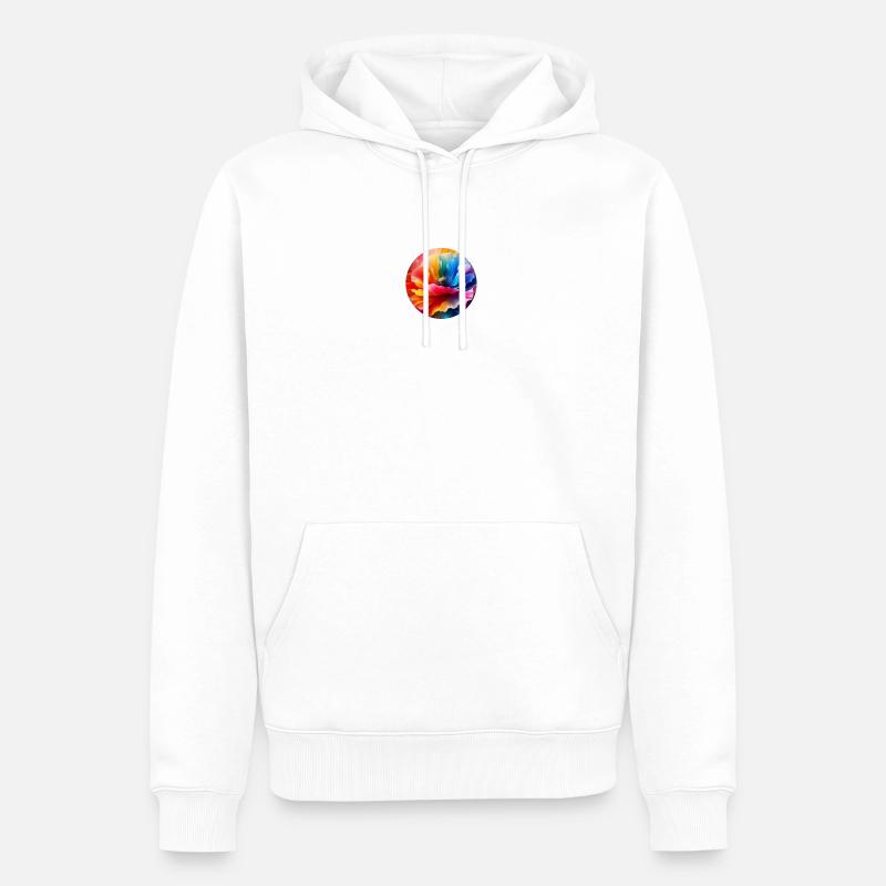 mohn bunt - Männer Premium Bio Hoodie - Weiß