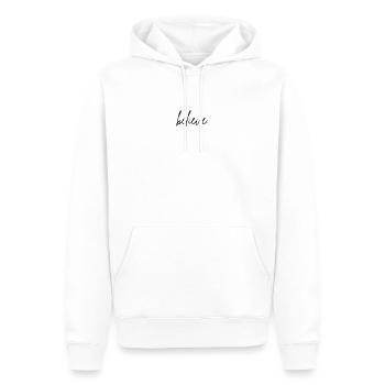 croire - Sweat à capuche Premium bio Homme - blanc - Devant - Nico (187cm)