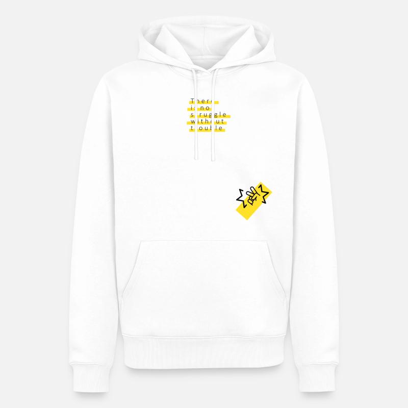Pas de Struggel - Sweat à capuche Premium bio Homme - blanc