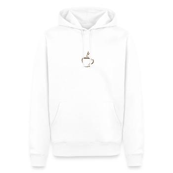 café café - Sweat à capuche Premium bio Homme - blanc - Devant - Nico (187cm)