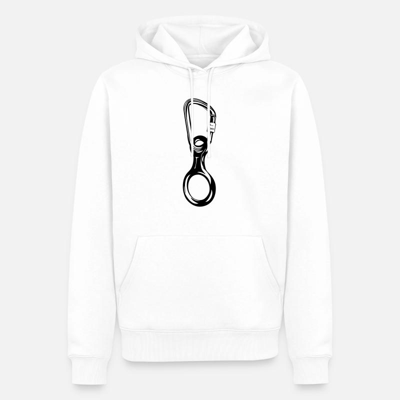 Abseilachter mit HMS-Karabiner - Männer Premium Bio Hoodie - Weiß