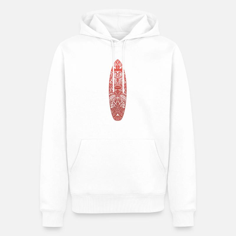 Maori Surf (rote Version) - Männer Premium Bio Hoodie - Weiß