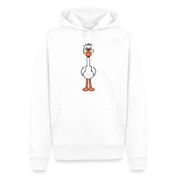 Vogel guckt lustig genervt müde wütend frustriert - Männer Premium Bio Hoodie - Weiß - Vorne - Nico (187cm)