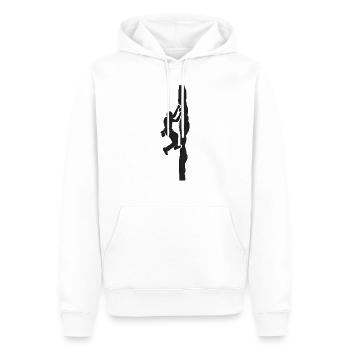 Escalation - Men’s Premium Organic Hoodie - white - Front - Nico (187cm)
