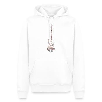 Bass Guitar Word Cloud for Bassist Bass Player - Sweat à capuche Premium bio Homme - blanc - Devant - Nico (187cm)