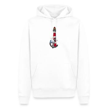 Phare Plage Oiseau Graphique Ancre - Sweat à capuche Premium bio Homme - blanc - Devant - Nico (187cm)