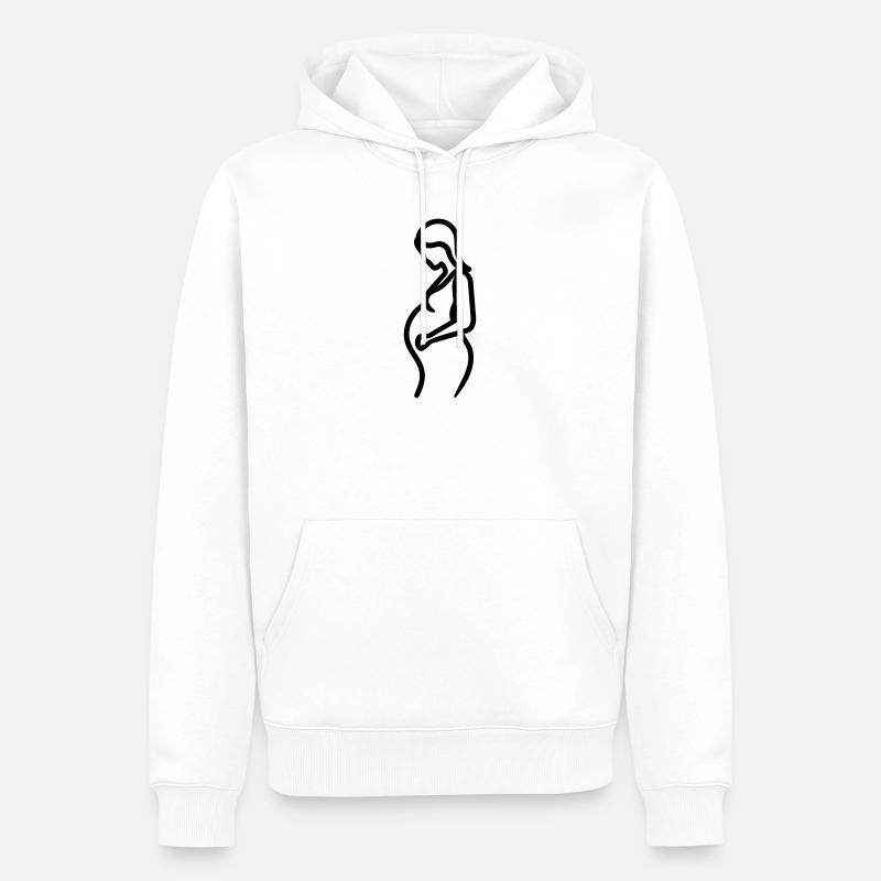 femme enceinte - Sweat à capuche Premium bio Homme - blanc