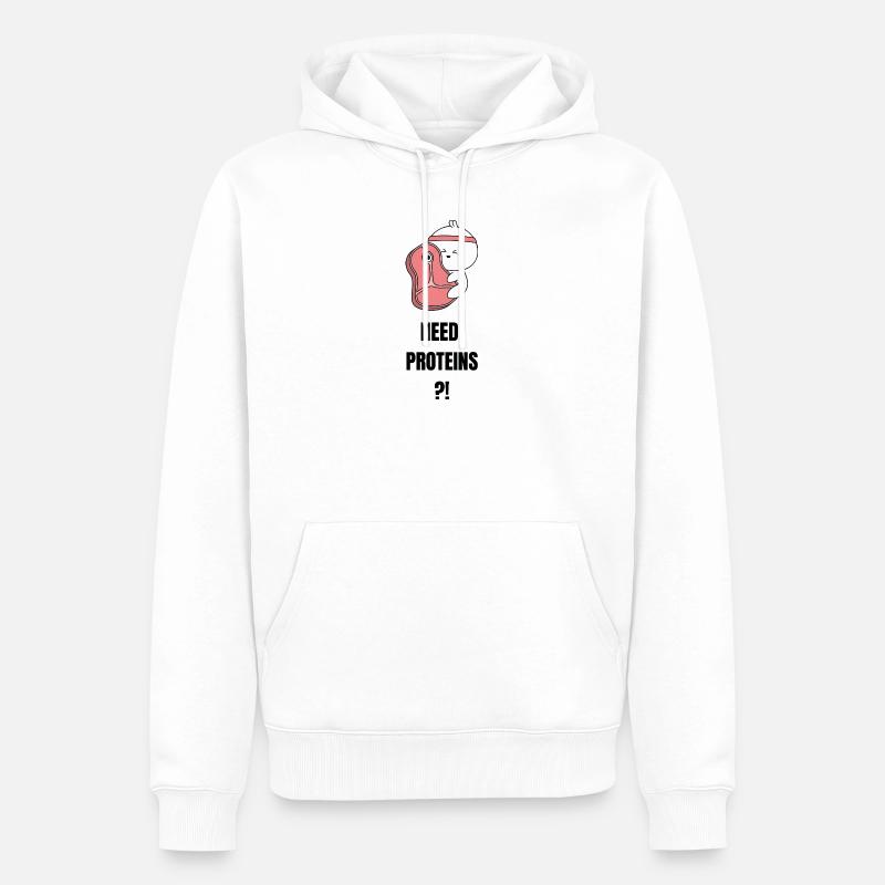 Need Proteins - Männer Premium Bio Hoodie - Weiß