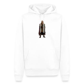 Guerrier viking avec calice et fourrure - Sweat à capuche Premium bio Homme - blanc - Devant - Nico (187cm)