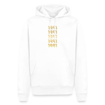Year 1991 - Men’s Premium Organic Hoodie - white - Front - Nico (187cm)