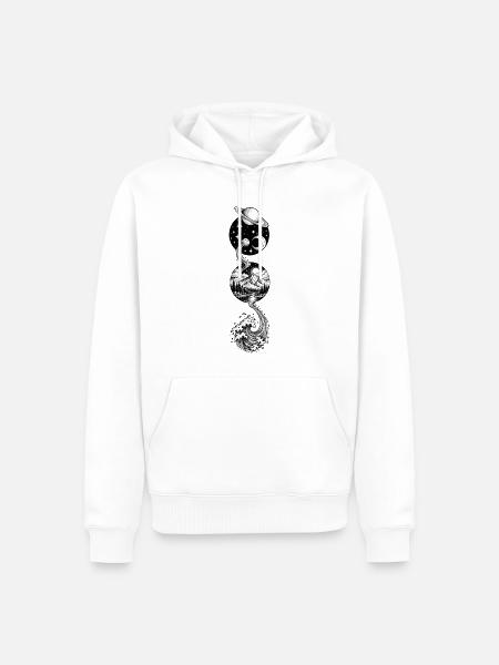 kosmische Landschaft - Männer Premium Bio Hoodie - Weiß
