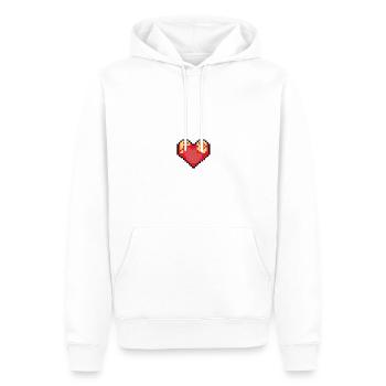 Bonheur PixelHeart - Sweat à capuche Premium bio Homme - blanc - Devant - Nico (187cm)